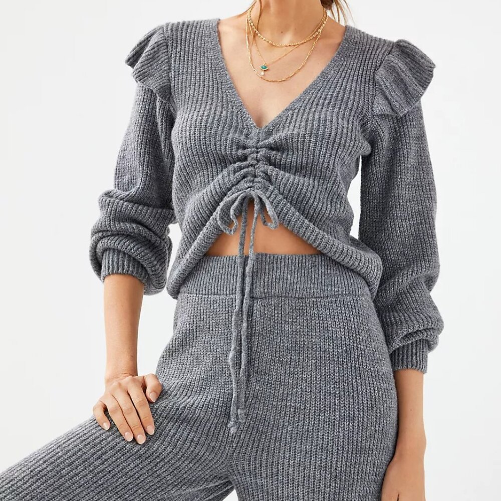 Daily Practice by Anthropologie Ruffled Knit Lounge Set - Picture 3 of 5